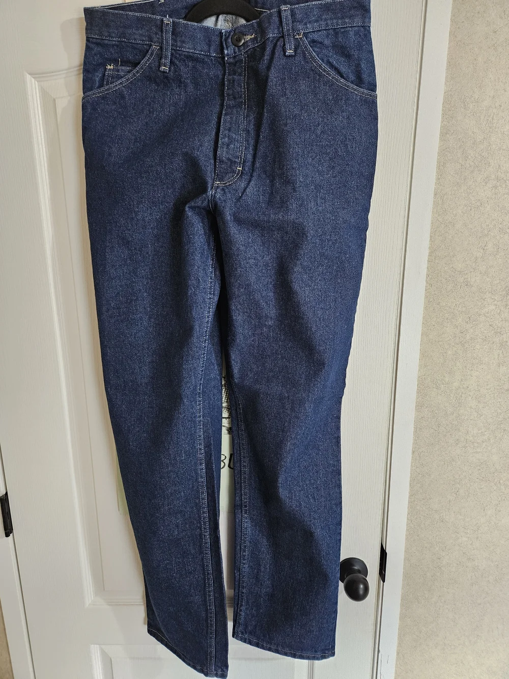 Men's Straight Fit Jeans in Deep Indigo Blue Fire Retardent